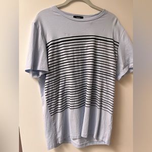 Theory men’s large light blue t-shirt with dark stripes